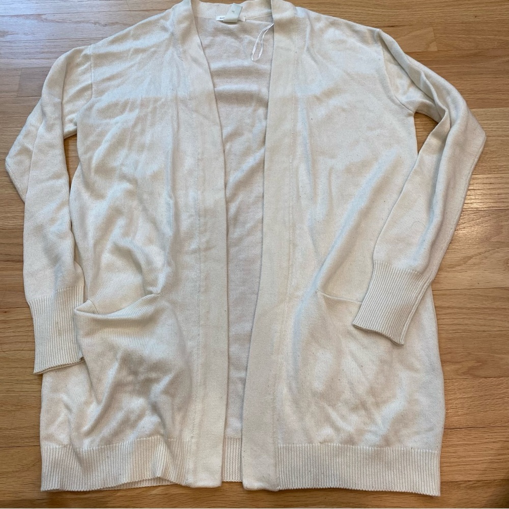 Womens Basic Size Small Off White Long Sleeve Swe… - image 1